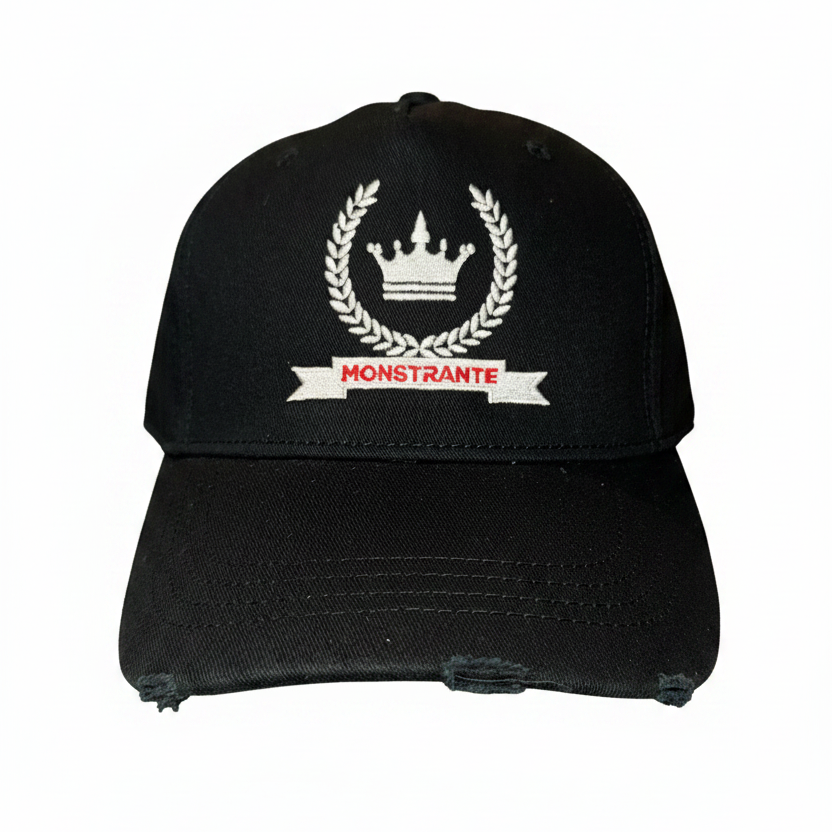 Black Distressed Cap